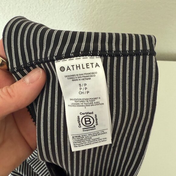 NWOT Athleta Striped Cropped Leggings - Picture 4 of 4